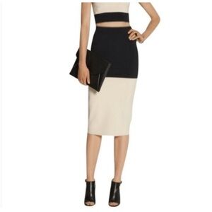 Rag & Bone Elegant Black and Cream Colorblock Skirt Size S